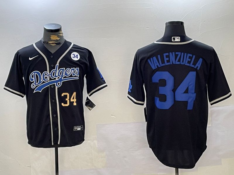 Men Los Angeles Dodgers #34 Valenzuela Black Game 2024 Nike MLB Jersey style 112011->los angeles dodgers->MLB Jersey